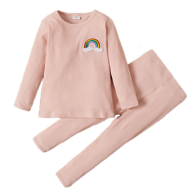 

2021 New Children Cotton Raiow Clothing Sets Long Sleeve t Shirt Tops and Pants 2pcs Kids Baby Girls Clothes Set Fqpx, Hd20621