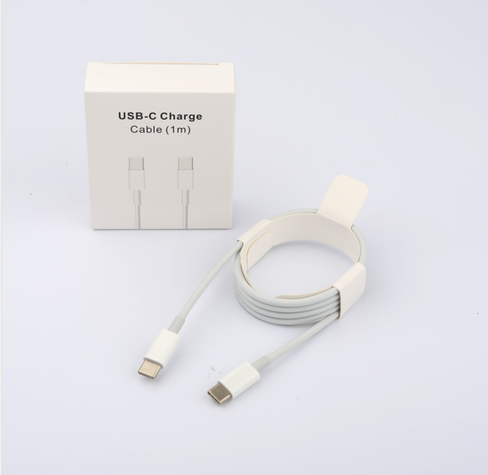 

1m 3ft iphone 13 USB-C APPLE cables data usb FAST Charging cable type-c to type-c With original retail package box, White