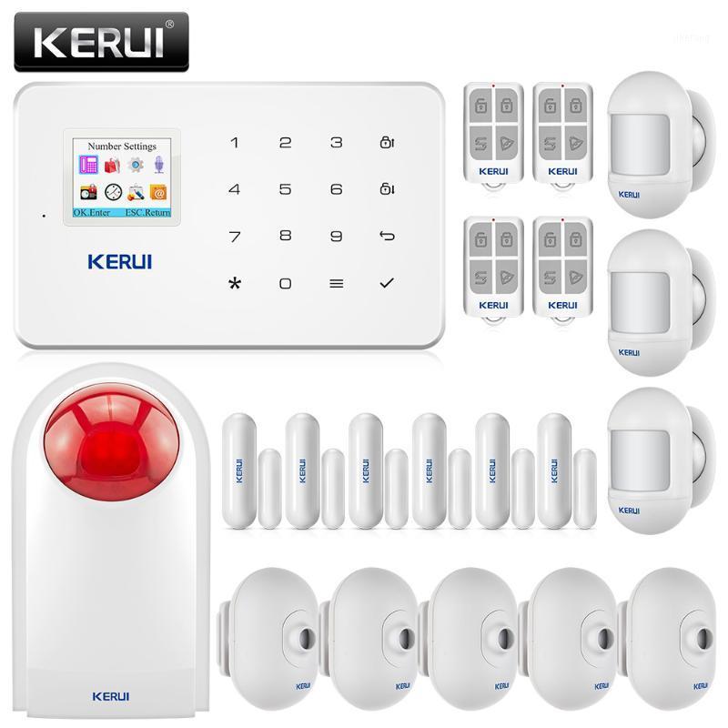 

KERUI G18 wireless GSM home security alarm system burglar alarm kit mobile APP control remote control1