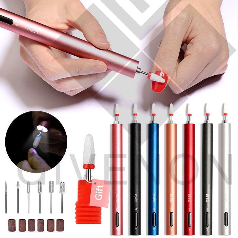 

Electric Manicure Machine Set 12000RPM Nail Drill Pen Portable LED Light Manicure Equipment Ceramic Nail File Drill Tool