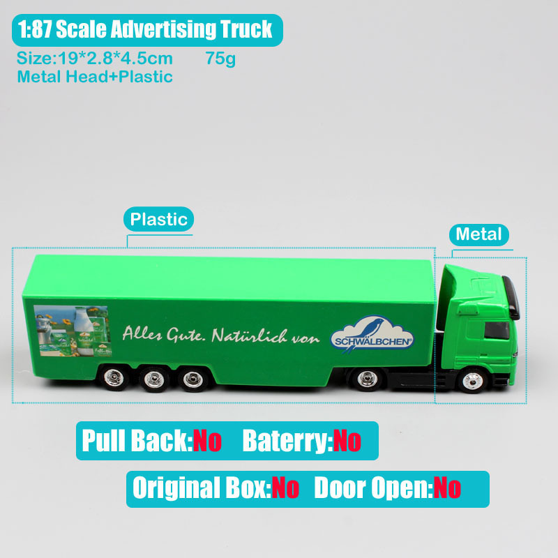 

Media 1/87 Scale Mini Small Germany Advertising AD container Cargo trailer tow Truck Diecasts & Toy Vehicles model Cars souvenir