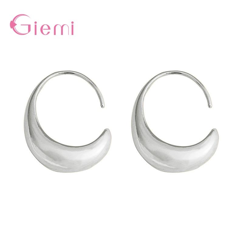 

Silver 925 Jewelry C type Minimalist Ear Hoops Earrings For Women Sterling Silver Fine Jewelry Pendientes Christmas Gift