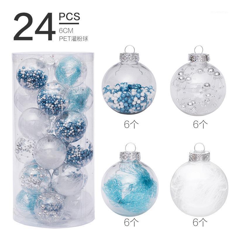 

Christmas Ball Ornament 6cm Painted Transparent Ball Christmas Set Tree Pendant1