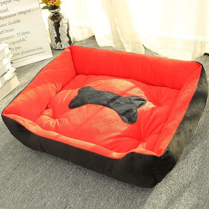 

Bone Type Pet Dog Bed Dog House Mat Warming House Soft Nest Sleeping Warm Kennel Pet Supplies for Cat Puppy for Animal1, Black