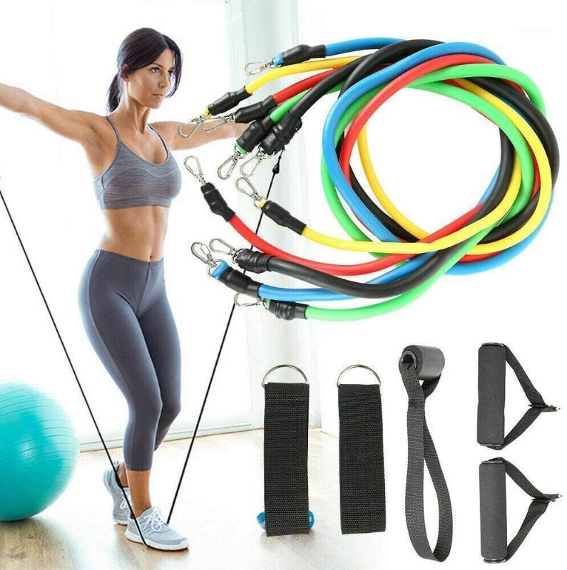 

11 Pcs Resistance Bands Set with Door Anchor Attachment,Handles,Ankle Straps - Stackable Up to 100lbs, Home Workouts Train1