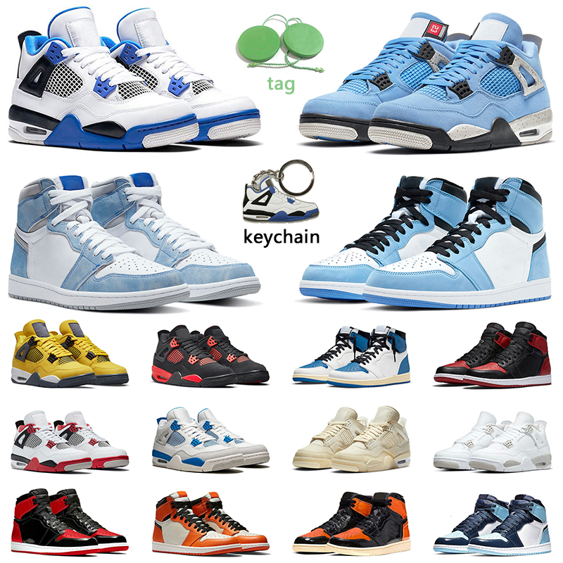 

jumpman4s retro motorsports alternate basketball shoes men women 4s university blue black cat fire red 1s hyper royal men obsidian trainer sports sneakers, # 14