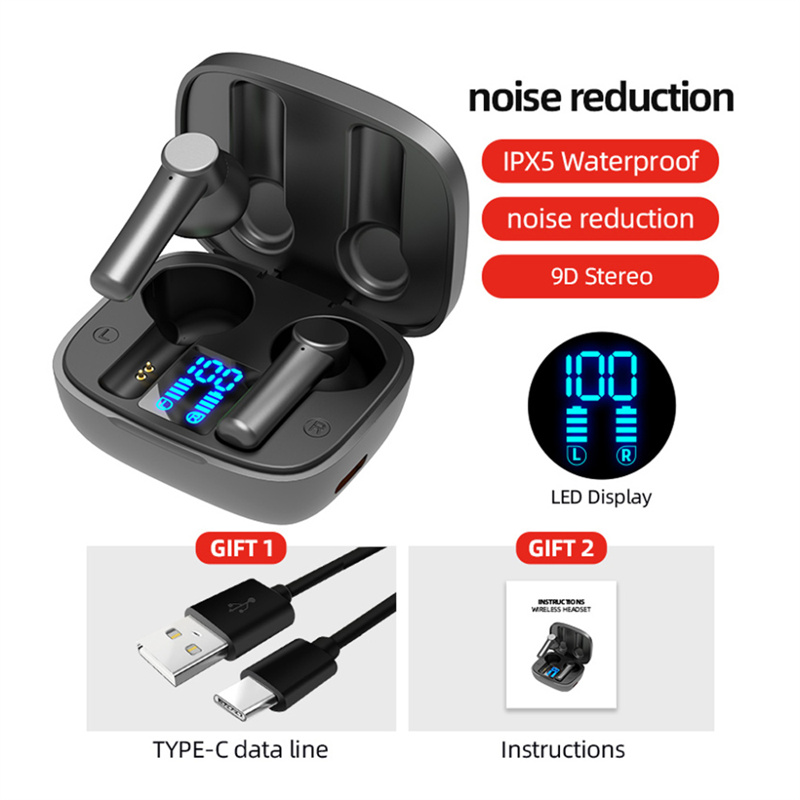 

New LB-8 TWS Blue-tooth Wireless Earphone Sports Waterproof Gaming Earpod Touch Stereo Headset With Mic, Pink