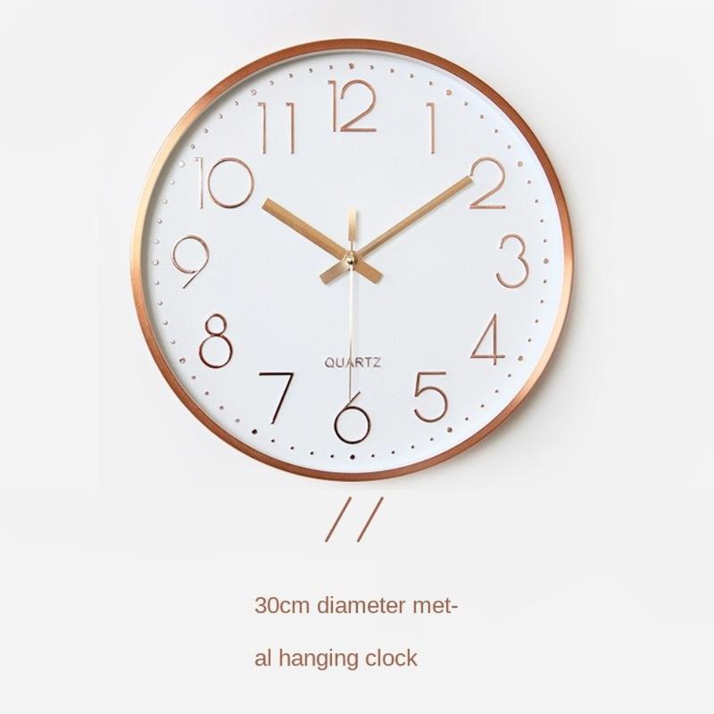 

Metal Hanging Clock Taobao Popular Big Digital Hanging Clock Simple Modern Mute Rose Gold Living Room Bedroom round1