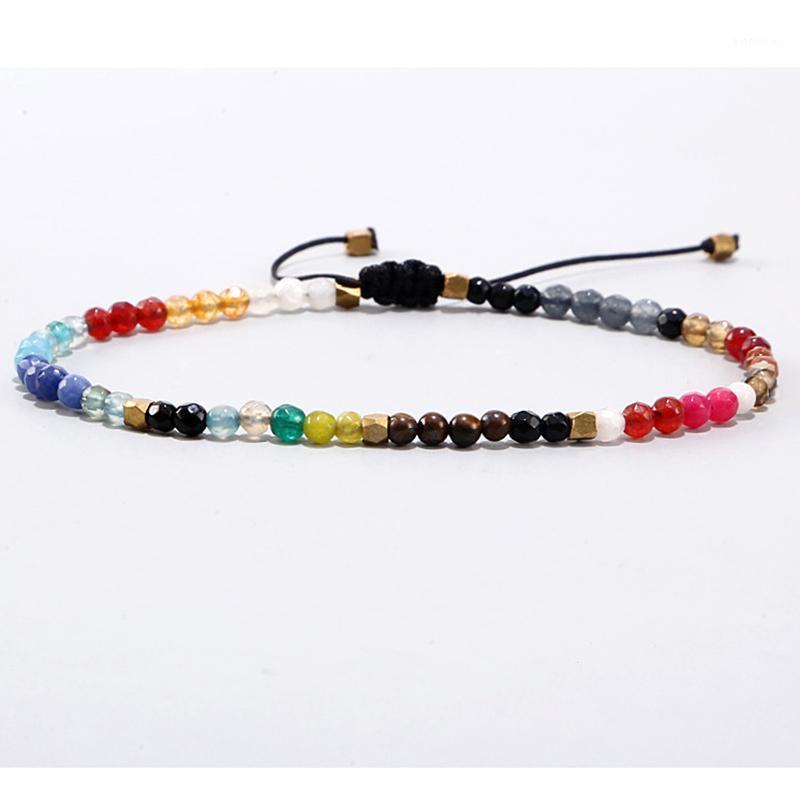 

Lucky Stone Beads Bracelet Adjustable Bohemia Buddhism 7 Chakra Bracelets for Women Yoga Prayer Simple Design1