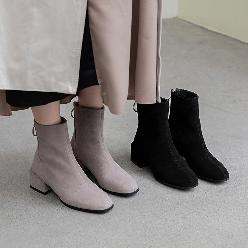 

2021 Ins. Cow 22-24.5 in Length Autumn and Winter Ladies Boots 6Q3M, Khaki-winter.