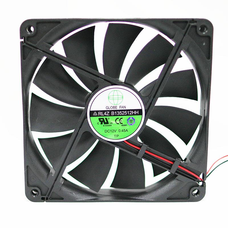 

GLOBE FAN RL4Z B1352512HH / B1352512EH / S1352512HH-3M 12V 0.45A 0.50A 13.5CM chassis power cooling fan 135x135x25mm cooler