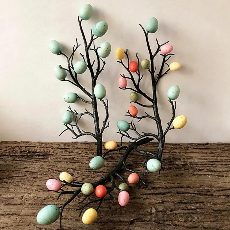 

Easter Tree With Painting Eggs Decor Spring Party Supplies Kindergarten Decoration Home Ornaments DIY Craft Easter Egg Decoratio, Blue