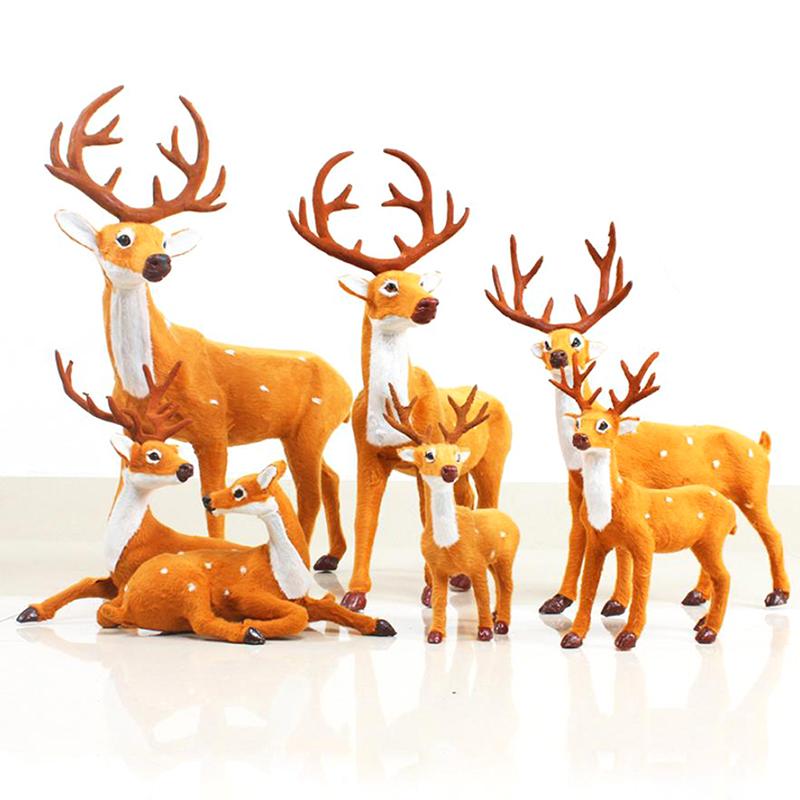 

1pc Simulation Christmas Deer Reindeer Elk Doll Home Garden Miniatures Decoration