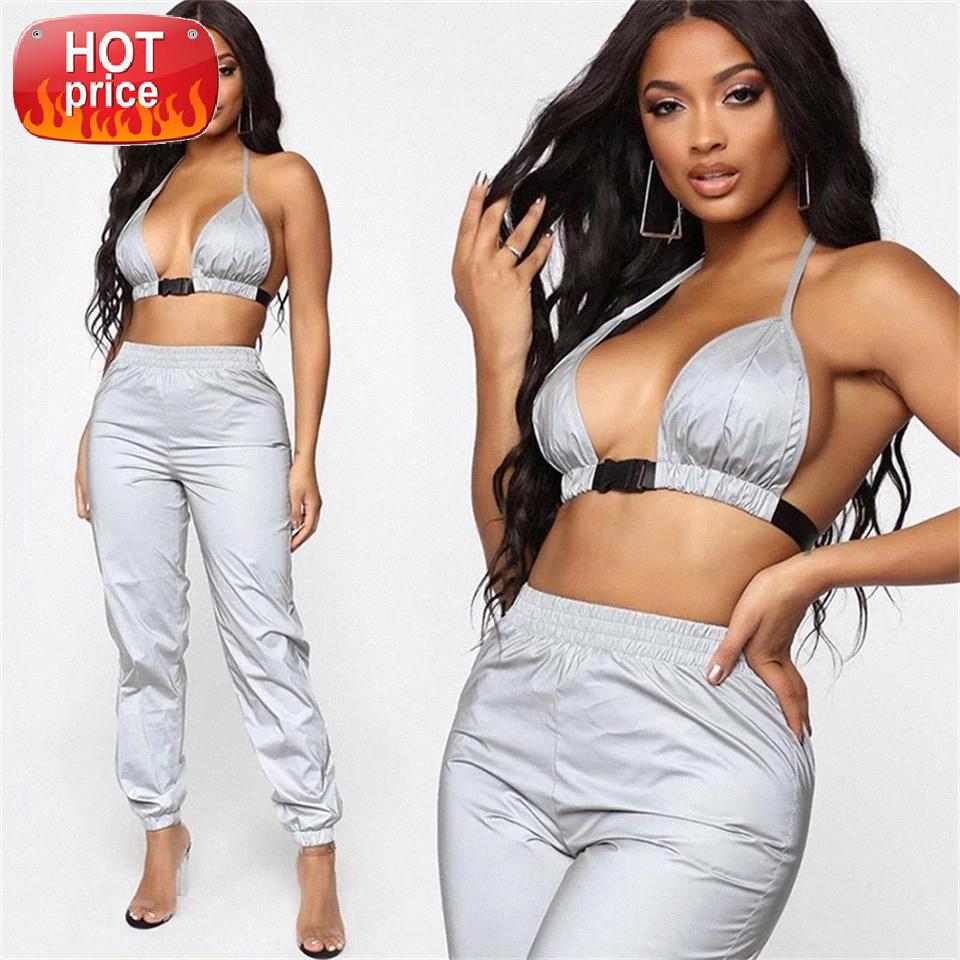 

Summer High Street Women's Reflective Buckles Festival Ruched Short Strap Crop Tops Camisole DEEP v Solid Sexy Siliver Clubwear #0y63, White