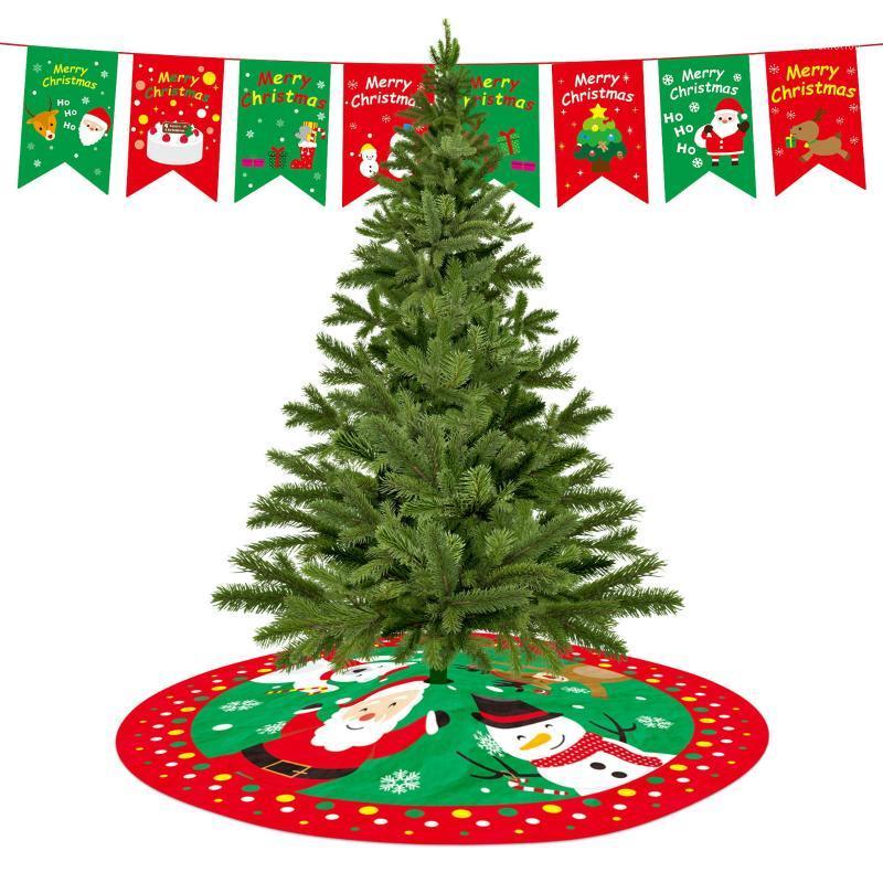 

2020 Christmas Tree Dress Christmas Decorations Non-woven Cartoon Santa Claus Snowman Deer Tree Decoration1