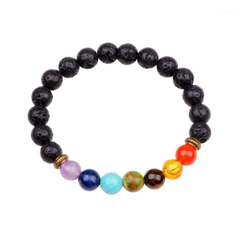 

7 Chakra Lava Stone Bracelets Creative Wild Mala Chakras Bracelet For Men Women Boho Jewelry1