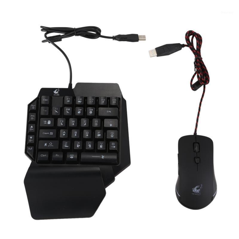

Keyboard Mouse Combos ZIYOU LANG K15 Wired One-Handed Chick Keycap Version And V6 RGB LED Backlight USB Ergonomic Gaming Set1