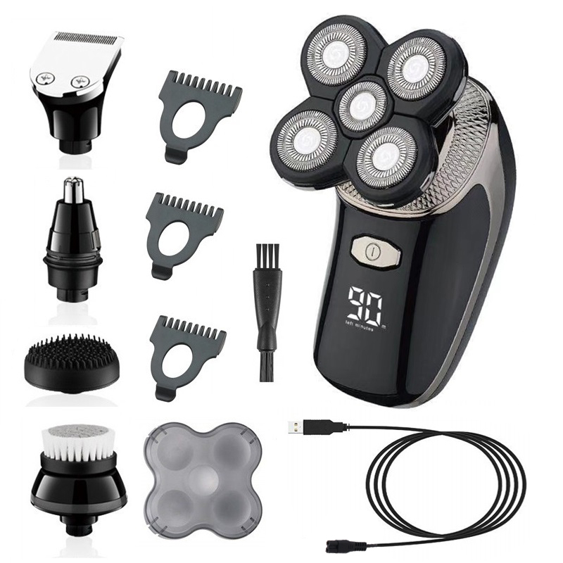 

5-in1 wet dry electric shaver washable shaving machine for men beard trimmer electric razor body facial USB rechargeable male