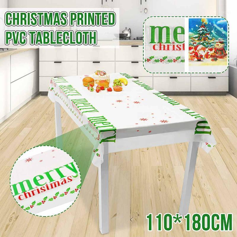 

1pcs 110*180cm Christmas Table cloth Dinner Party New Year Printed Rectangle PVC Tablecloth Christmas Table Cover Decorations1, Letter