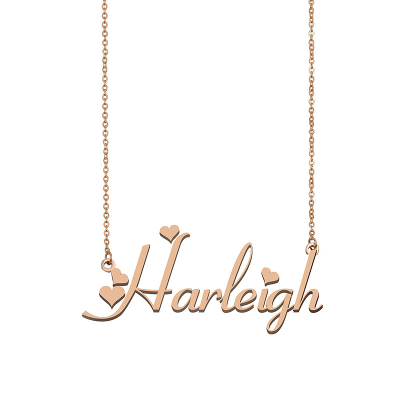 

Harleigh name necklaces pendant Custom Personalized for women girls children best friends Mothers Gifts 18k gold plated Stainless steel, Silver