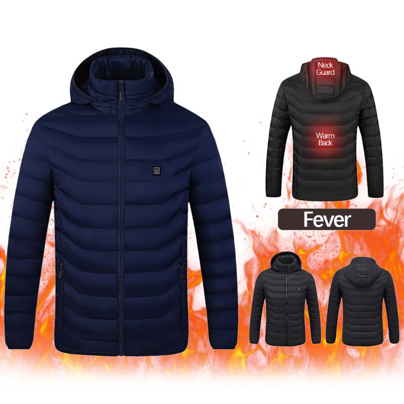 

Men Women Electric Heated Vest Jackets 2 Areas Down Cotton Coat Camping USB Heating Hooded Winter Thermal Warmer Jackets Outdoor, Black