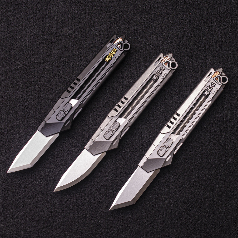 

NAITHAWK New MT9 Cutter Utility Knife 9Cr18MoV Blade Paper Cutting TC21 Titanium Alloy Handle Knife for Office EDC Camping Gift Collections