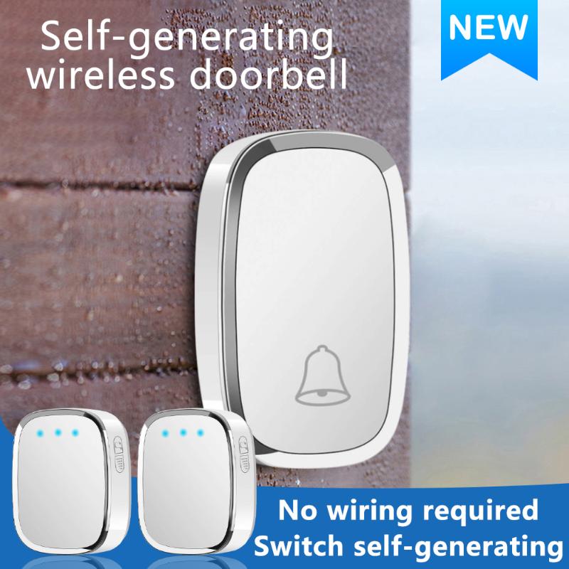 

Home Intelligent Welcome Wireless Doorbell Smart Chimes Doorbell Alarm LED Light 36 Songs With Waterproof Touch Button