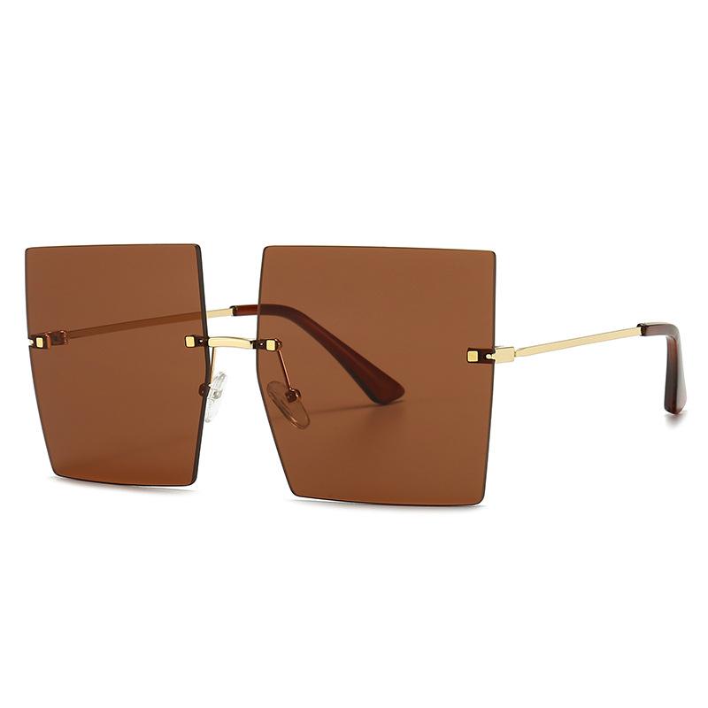 

Sunglasses Frameless Vintage Big Square Women Top Quality Goggles Mens Oversize Sun Glasses Female Fashion Brand Classic Oculos
