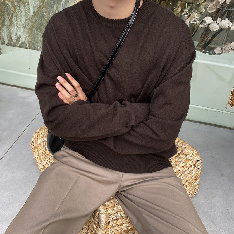 

Men's Blouse 2021 Autumn Thin New Knitted Shirt Versatile Leisure Youth Clothing 893X, Black