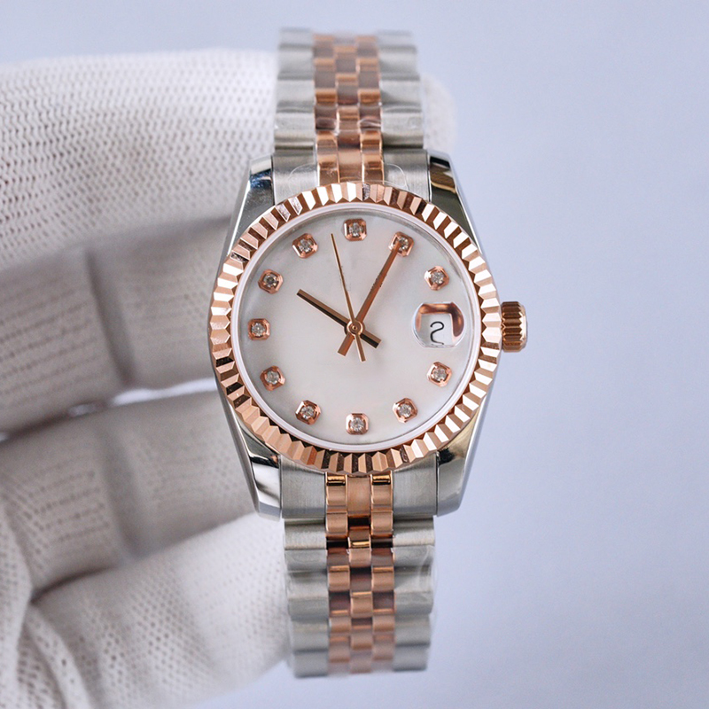 

Woman Watch 31MM Automatic Mechanical Watches For Ladies Wristwatch Stainless Steel Fashion Calendar Wristwatches Montre de luxe High Quality Festival Gift, Color18