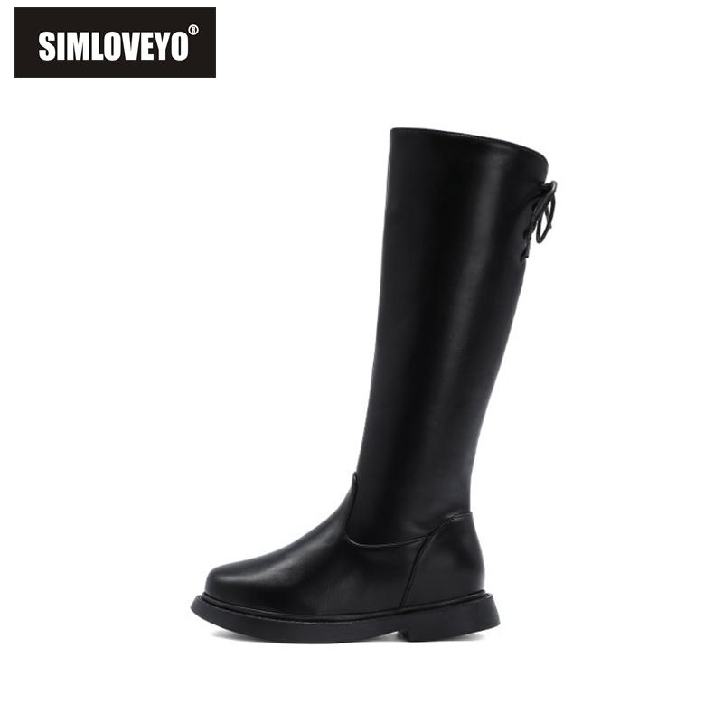 

SIMLOVEYO Winter Knee-high Ridding boots Platform Genuine Leather 3cm Square heel Zip Narrow Band size 33-39 White Work B2122, Nubuck