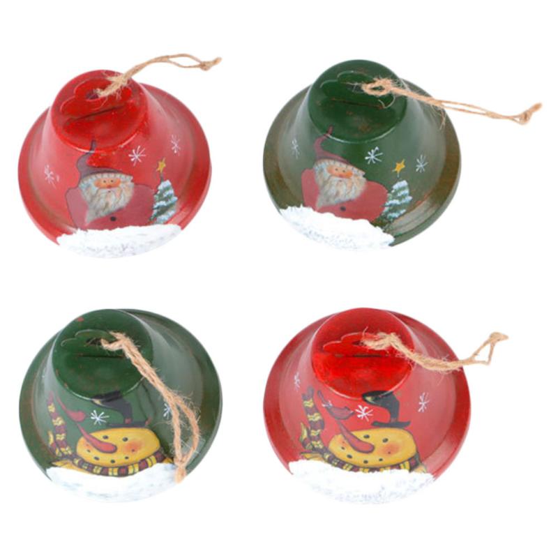 

4pcs Vintage Iron Christmas Tree Decoration Christmas Bells Hanging Pendants