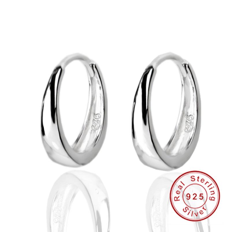 

New Silver Plated Huggie Hoop Earrings Simple Summer Style Small Smooth Circle Earring Brand Loop Earrings For Women/Men Jewelry