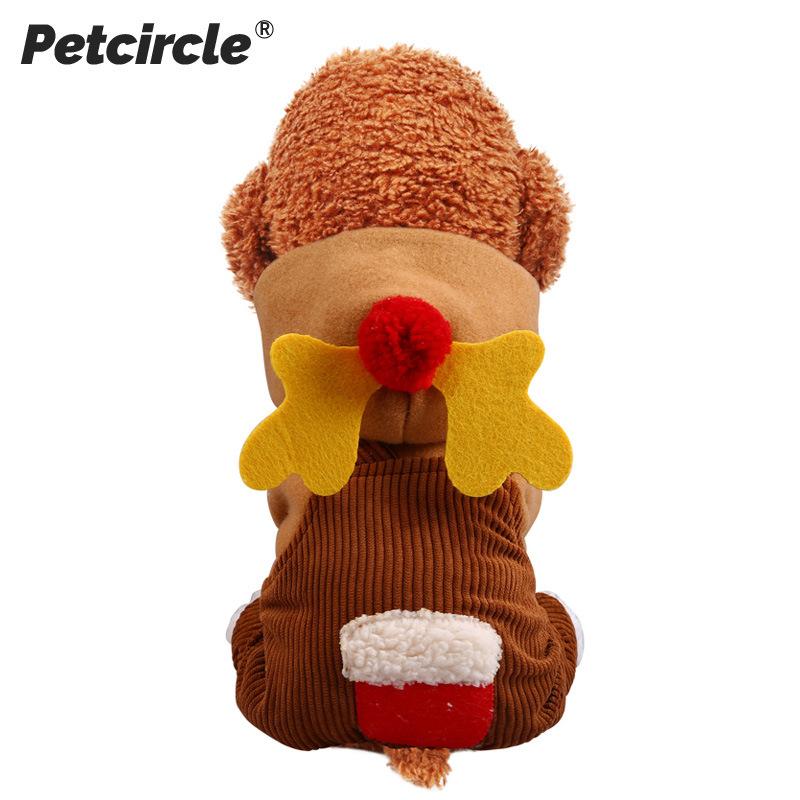 

Pet Dog Dog Clothes, Cats and Kittens and Even Different Kind Clothing Autumn Winter Brushed Thick Warm Puppy Cotton-pad, Elk suspender pants