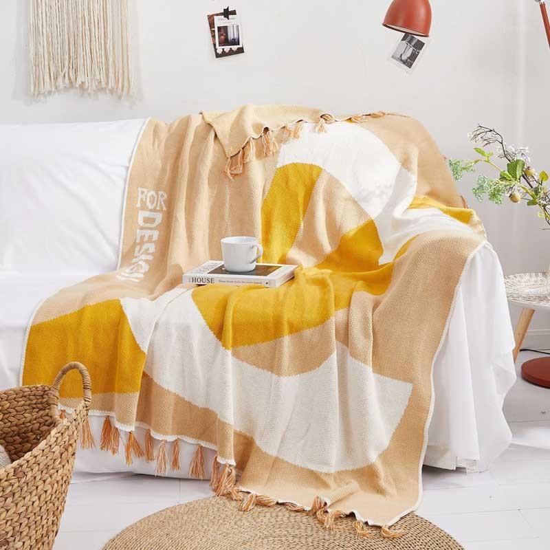 

Sofa Office Nap Knitted Throw Cover Blanket Super Soft Tassel Photography Prop Blankets Chair Couch Bed Travel Home Textile1