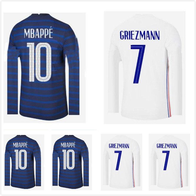 

20 21 DEMBELE KANTE soccer jersey 2 stars MBAPPE POGBA GRIEZMANN GIROUD KANTE WORLD home away long sleeve Football shirt Camiseta de futbol, Black;yellow