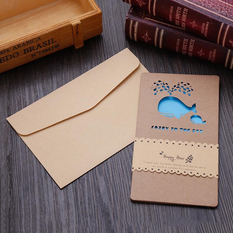 

H2 Retro Hollow out Kraftpaper Card Creative MOTHER'S Day Blessing Gift Love Birthday Card1