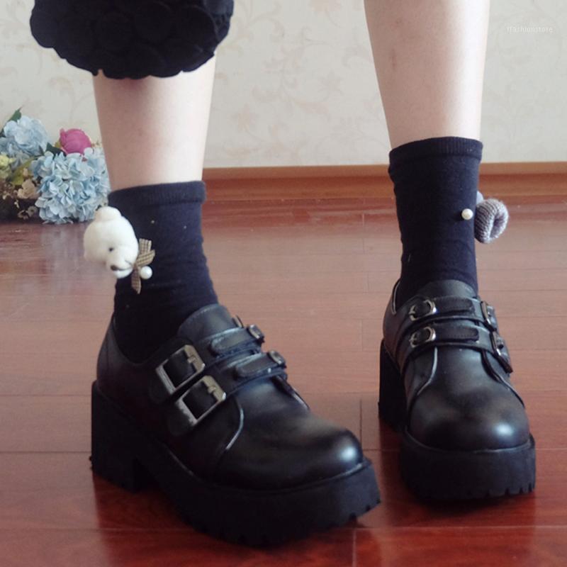 

Rosetic Women Shoes Gothic Japanese College Wind Thick Sole Shoes Sen Girl Wild Black Small Leather Vintage Lolita1