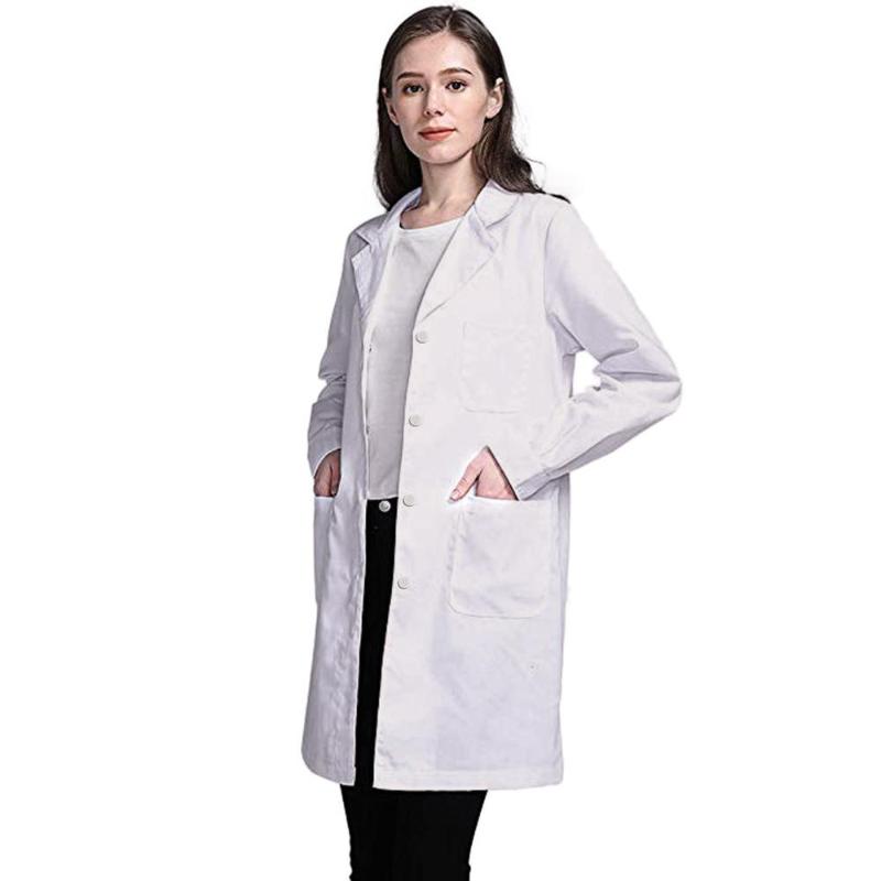 

2020 New White Mid Long Coat Women Men Casual Notched Collar Windbreaker Front Wrap Coat Jacket Outwear, White women
