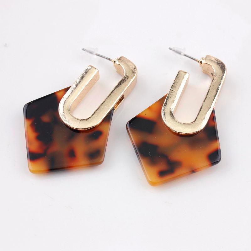 

ZWPON 2021 Geometric Acetate Rhombus Hoop Earrings Fashion Women Chunky Earrings Pendientes Designer Jewelry Wholesale