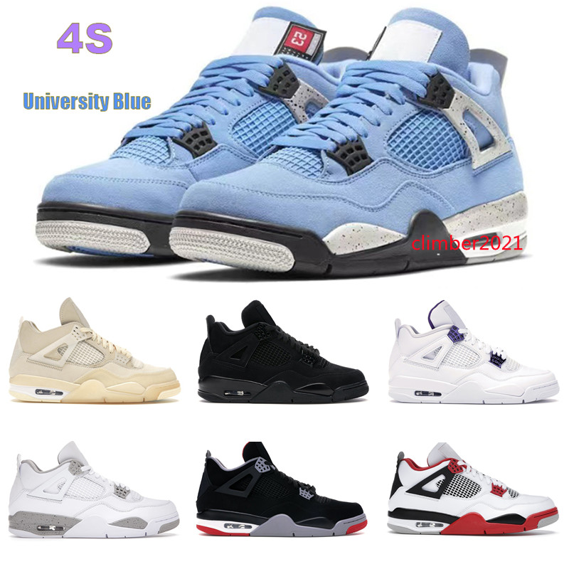 

2022 University Blue Jumpman 4 4s mens Basketball Shoes white guava ice oreo sail noir metallic purple black cat bred shimmer cactus jack men women sneakers US 5.5-13, Customize