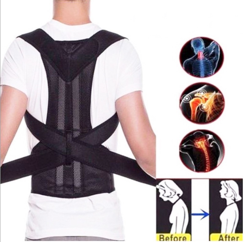 

Posture Corrector Back Posture Brace Clavicle Support Stop Slouching and Hunching Adjustable Back Trainer Unisex free shipping, Black