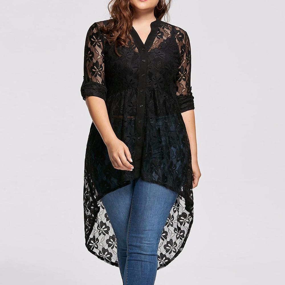 black lace peplum top plus size