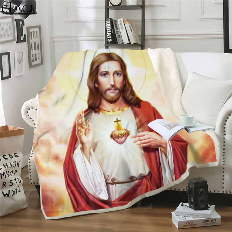 

CLOOCL New Christian Jesus Son of God 3D Print Harajuku Air Conditioning Blanket Sofa Teens Bedding Throw Blankets Plush Quilt