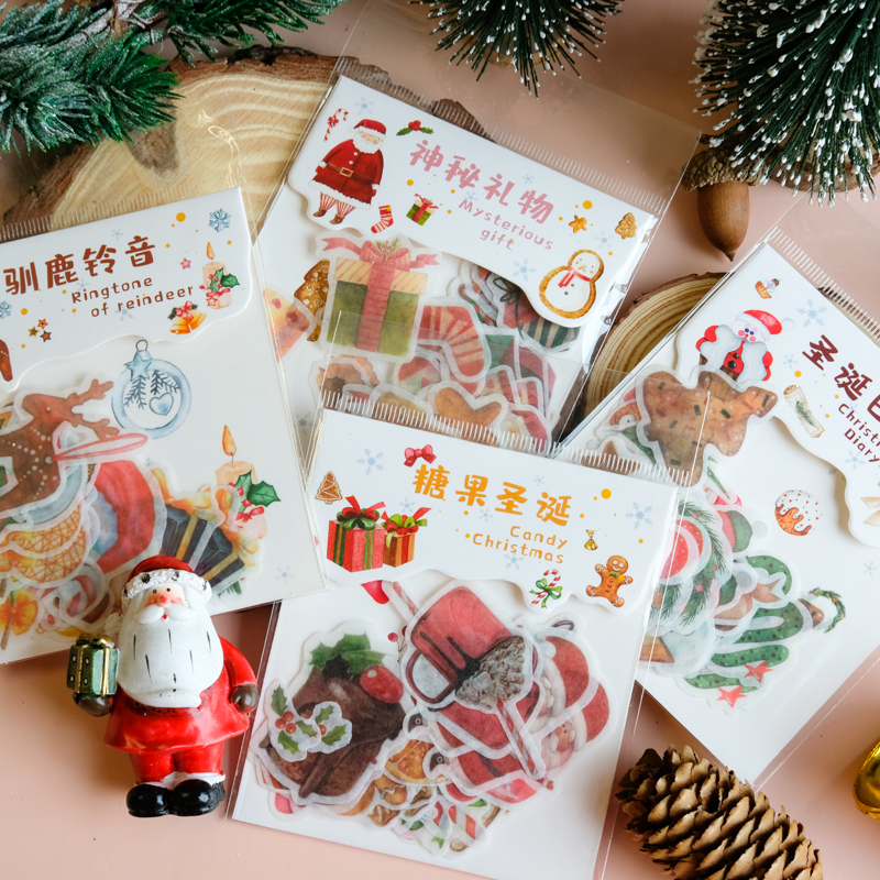 

40pcs/lot Christmas stickers Christmas Gift Sealing Scrapbooking back to school Decorative collage planner Album bullet journal