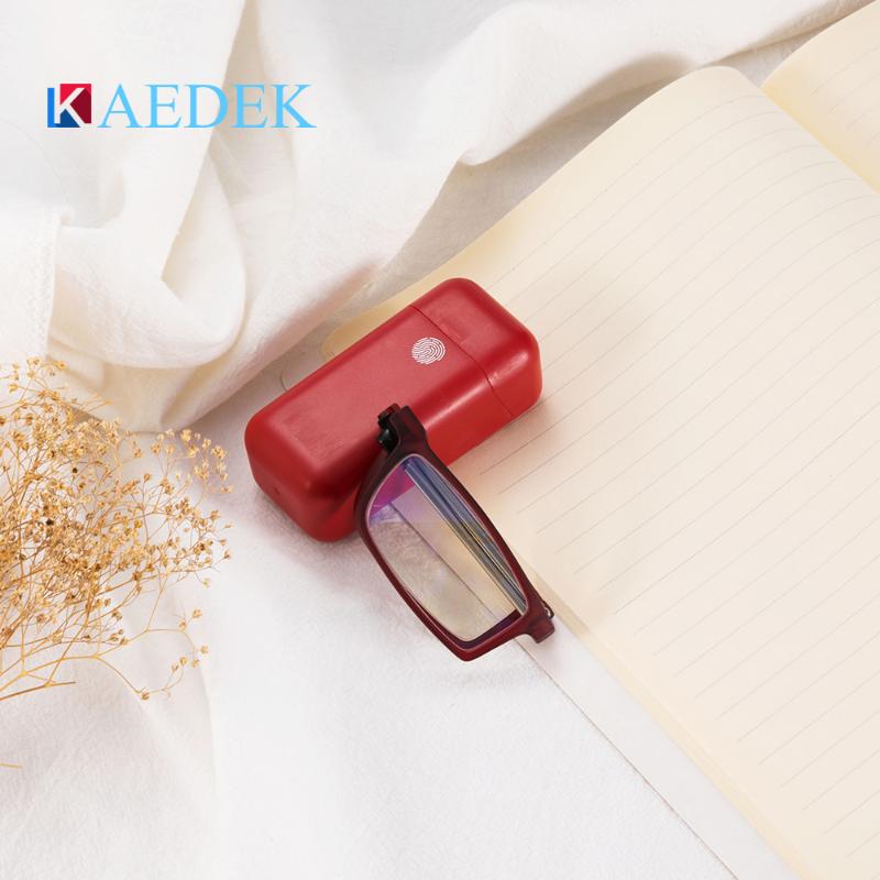

KAEDEK Fashion Black Small Round Eyewear TR90 Opitcal Glasses Frame Folding Reading Glasses Retro with Case