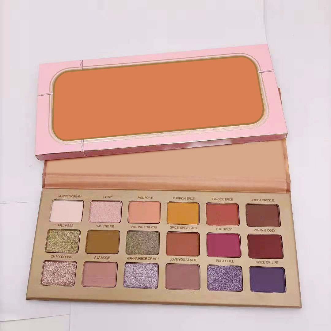 

New Arrival Pumpkin Spice Eyeshadow Makeup Eye Shadow Palette Shimmer Matte 18 Colors Eyeshadow 2021 new style, With brand logo