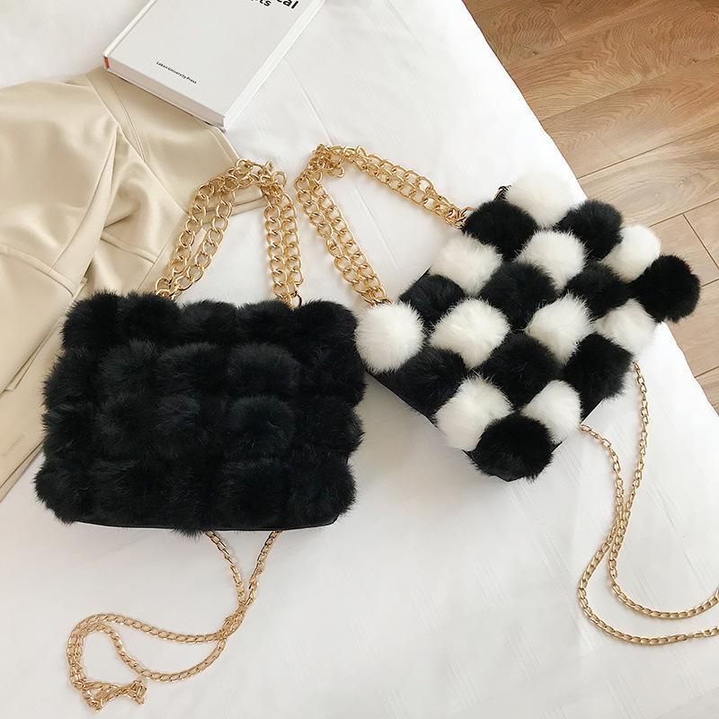 

2021 autumn and winter new furry shoulder bag Korean fashion chain bag female large capacity messenger, 02