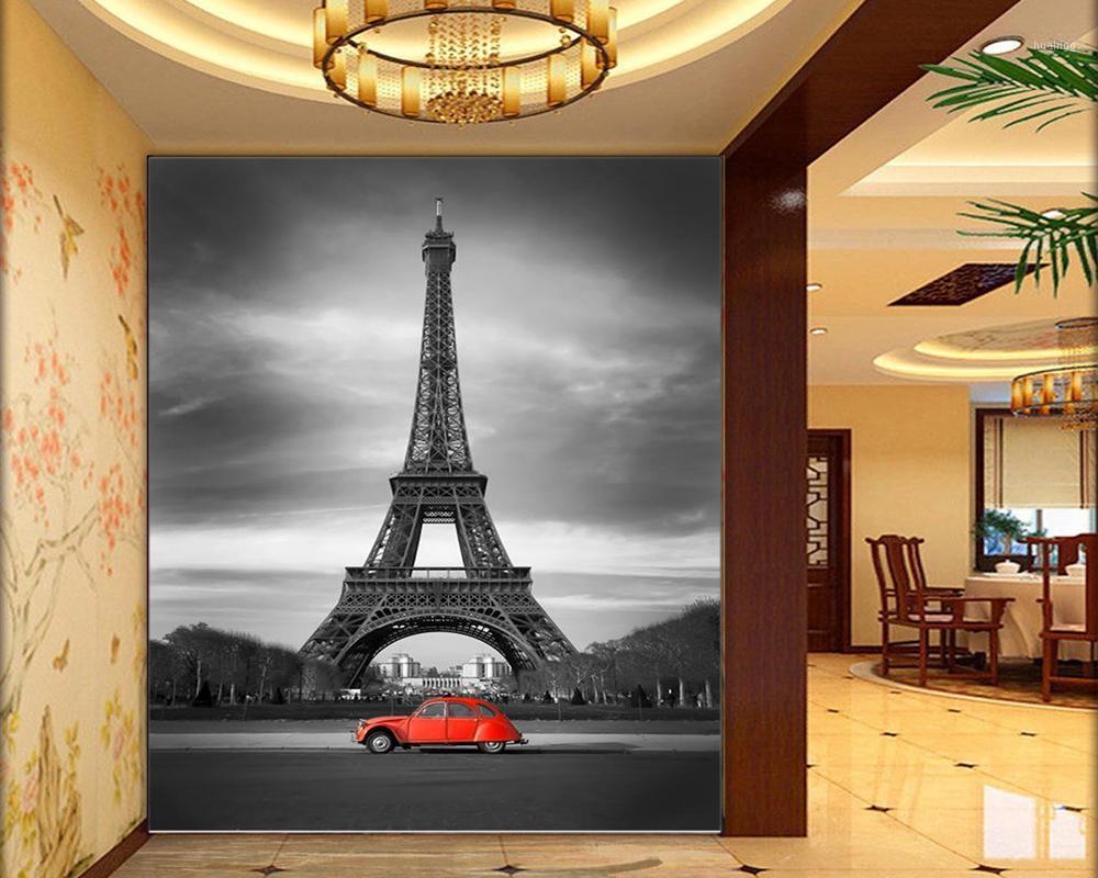 

Modern Home Decoration 3d Wallpaper Beautiful Grand Tower Living Room Bedroom Silk Mural Wallpaper1, As pic