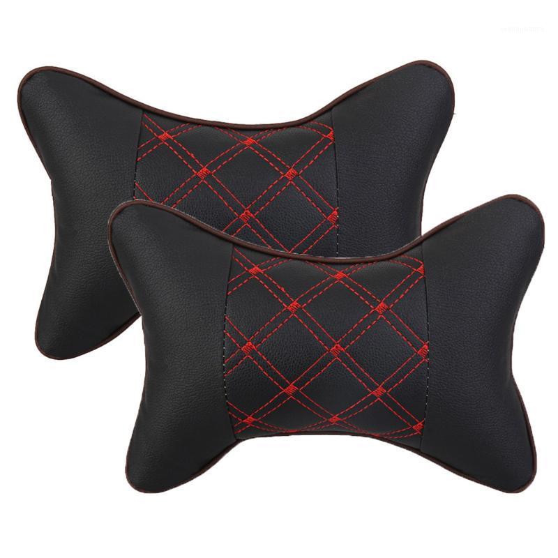 

Seat Cushions 2Pcs PU Leather Car Pillows Durable Headrest Neck Rest Cushion Support Accessories Auto Black Safety Pillow Universal Decor